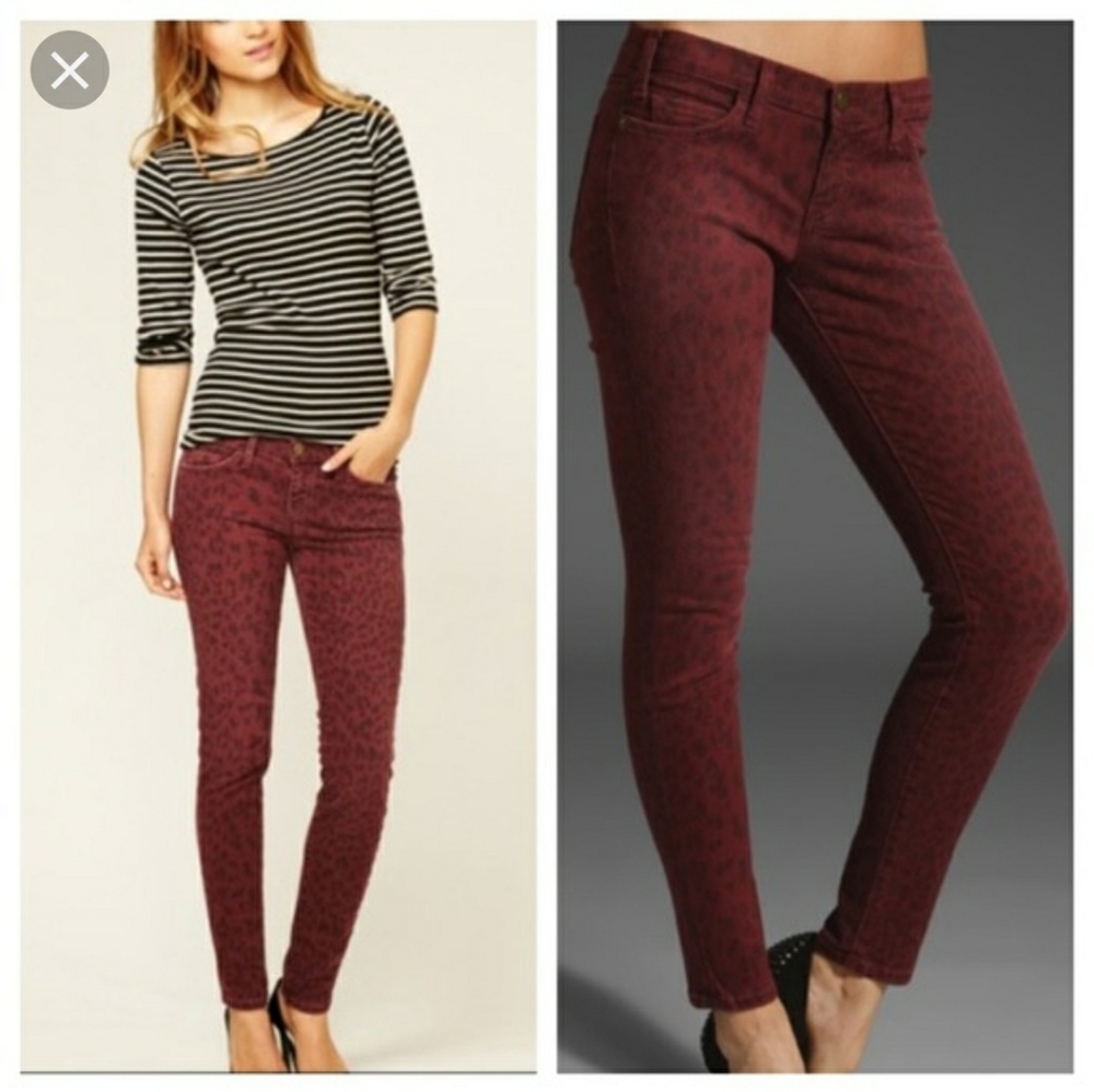 Leopard Burgundy Jeans